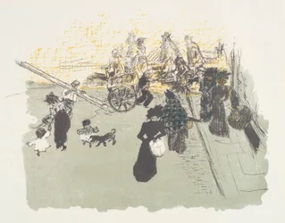 Straathoek, lithografie uit de serie Enkele aspecten van het leven in Parijs